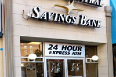 Picture of the exterior of First Central Savings Bank's Forest Hills Branch.